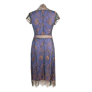 Lace Occasion Dress With Forties Neckline In Bronze, 2 of 4