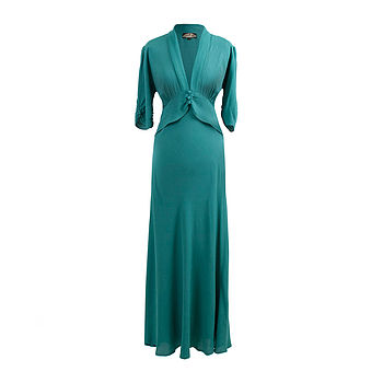 Teal Sable Crepe Maxi Dress By Nancy Mac | notonthehighstreet.com