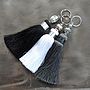 Classic Silky Black And Greys Tassels, thumbnail 3 of 7