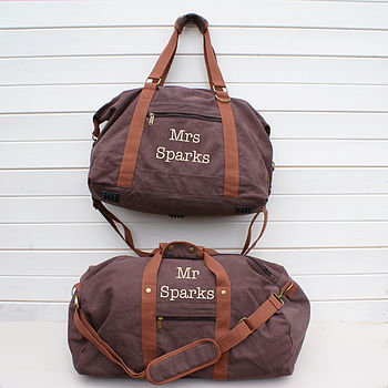 Personalised Canvas His And Her Bags, 3 of 7