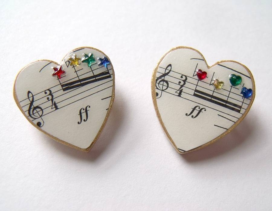 Music Heart Brooch With Rainbow Rhinestones, 1 of 4
