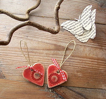 Two Poppy Ceramic Hearts, 4 of 7