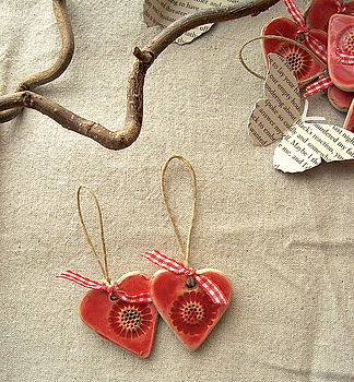 Two Poppy Ceramic Hearts, 6 of 7