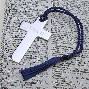 Personalised Sterling Silver Cross Bookmark, 6 of 6