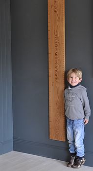 Personalised Solid Oak Engraved Height Chart, 4 of 6