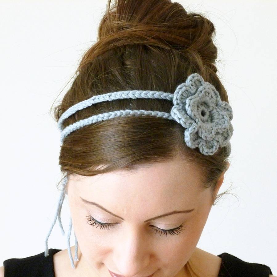 Crochet Flower Tie Headband By Miss Knit Nat | notonthehighstreet.com