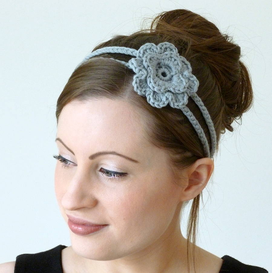 Crochet Flower Tie Headband By Miss Knit Nat