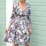 1950s Style Full Skirted Dress In Purple Candy Floral, thumbnail 1 of 2