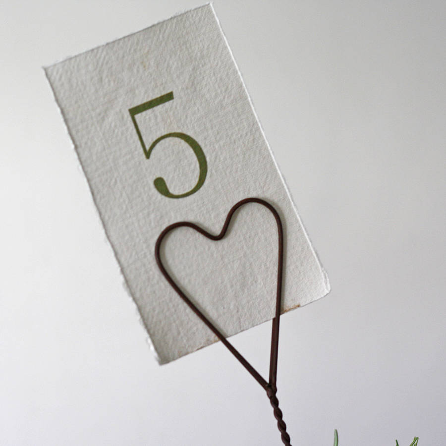 heart table number holders