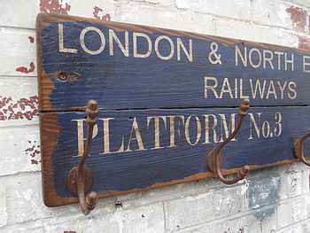 Vintage Railway Platform Hook Sign Board, 3 of 4