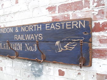 Vintage Railway Platform Hook Sign Board, 4 of 4