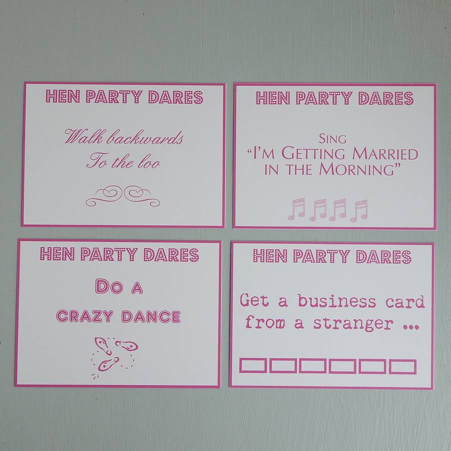 hen party dare cards by daisyley designs