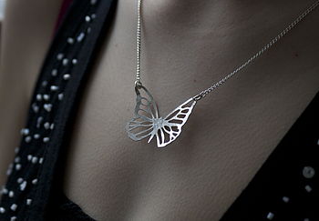 Handmade Silver Butterfly Necklace, 5 of 8