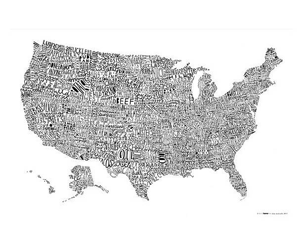 USA Word Map Print, 1 of 5