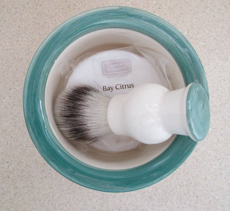 shaving bowl soap and brush gift set by sculpta ceramics