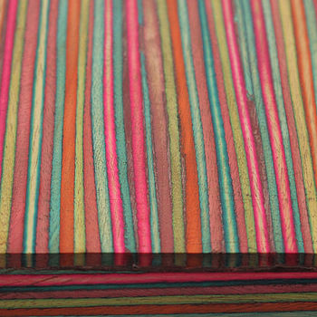 Dhari Multicoloured Stripe Papri Wood 3x3 Photo Frame, 5 of 9