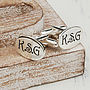 Personalised Silver Oval Initial Cufflinks, thumbnail 2 of 4