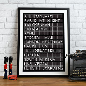 Personalised Airport Destination Board Print, 7 of 8