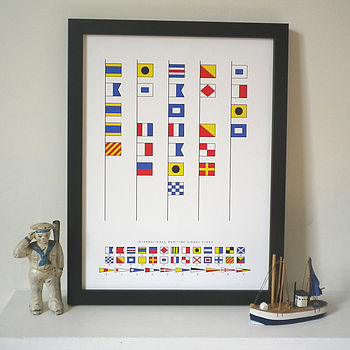 Daddy Is The Captain Of Our Ship Signal Flags Print, 7 of 7