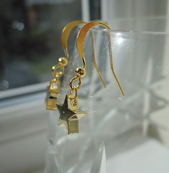 Gold Plated Star Earrings, 2 of 2