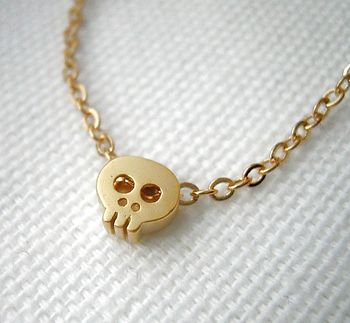 Gold Plated Skull Necklace, 2 of 2
