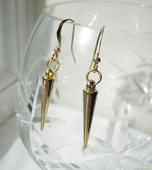 Gold Plated Spike Earrings, 2 of 2