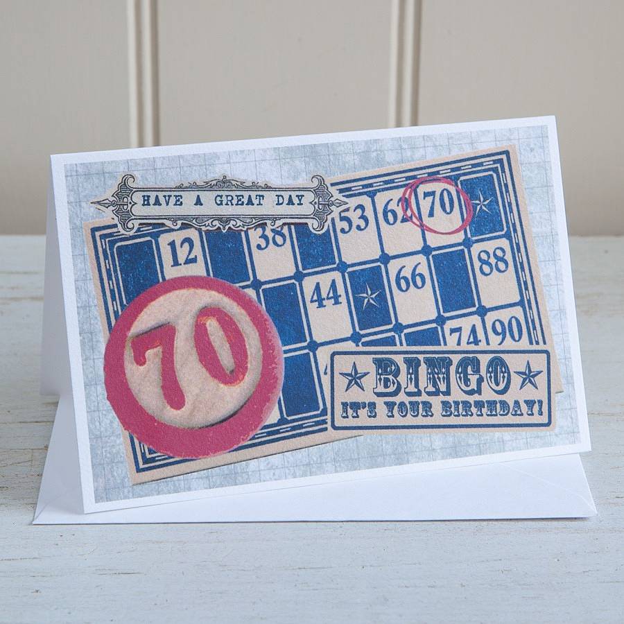 birthday bingo age greetings card by lovely jubbly