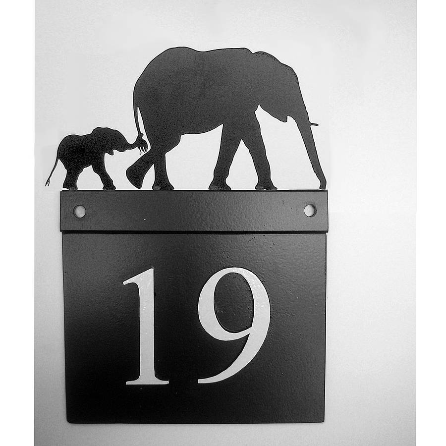 Elephants House Number Plate