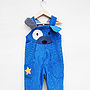 Puppy Dog Blue Kids Dungarees, thumbnail 3 of 7