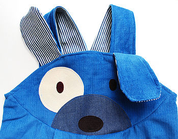 Puppy Dog Blue Kids Dungarees, 5 of 7