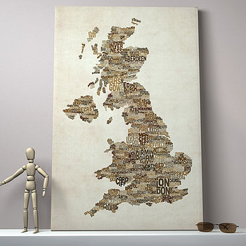 Great Britain Text Map Art Print, 3 of 7