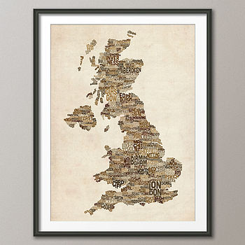 Great Britain Text Map Art Print, 6 of 7