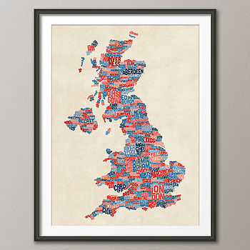 Great Britain Text Map Art Print, 5 of 7