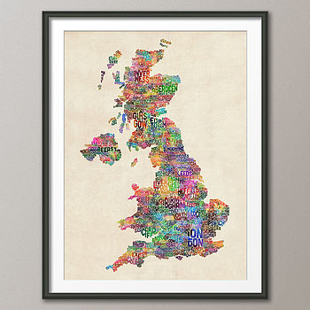 Great Britain Text Map Art Print, 7 of 7