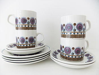 Retro Meakin Cup, Saucer And Plate, 4 of 5