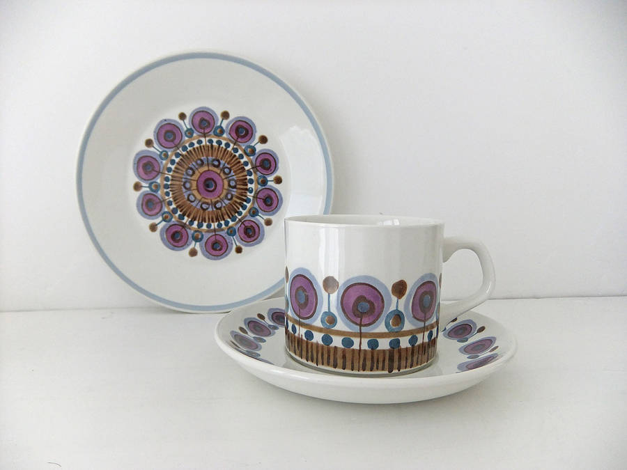 Retro Meakin Cup, Saucer And Plate, 1 of 5