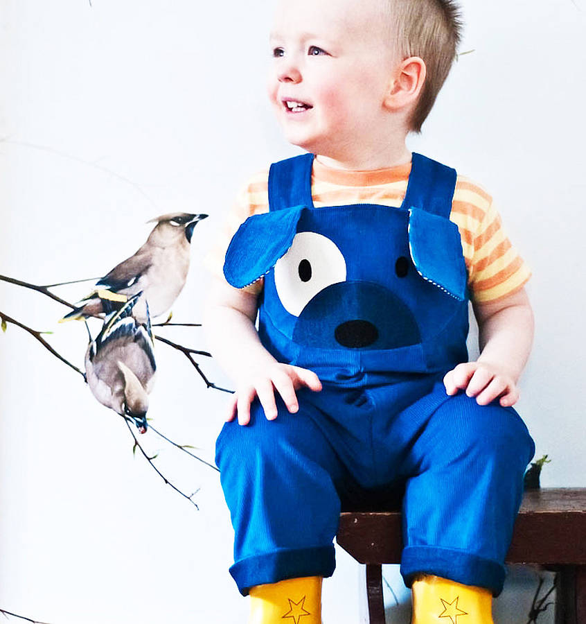 Puppy Dog Blue Kids Dungarees, 1 of 7