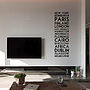 'Personalised Destination' Wall Sticker, thumbnail 3 of 7