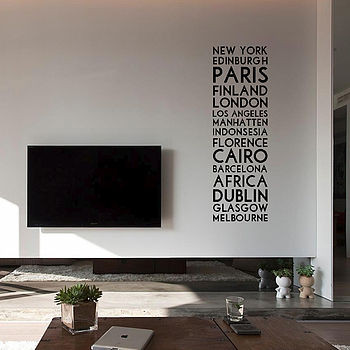 'Personalised Destination' Wall Sticker, 3 of 7