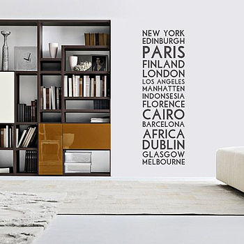 'Personalised Destination' Wall Sticker, 2 of 7