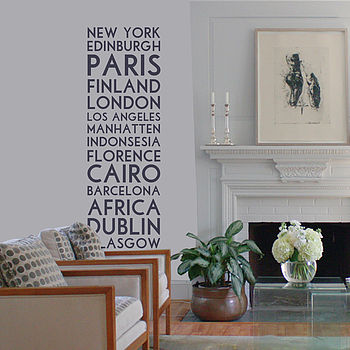 'Personalised Destination' Wall Sticker, 4 of 7