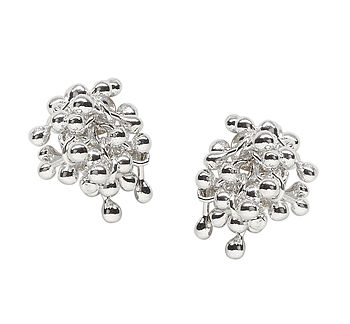 Silver Simple Cluster Earrings, 2 of 4