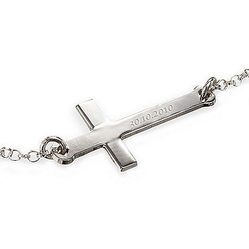 Personalised Engraved Cross Bracelet, 3 of 11