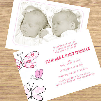 12 Personalised Birth Announcement Cards, 8 of 10