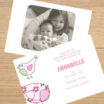 12 Personalised Birth Announcement Cards, 5 of 10