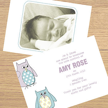 12 Personalised Birth Announcement Cards, 6 of 10