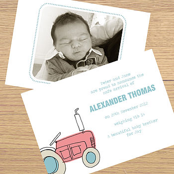 12 Personalised Birth Announcement Cards, 7 of 10