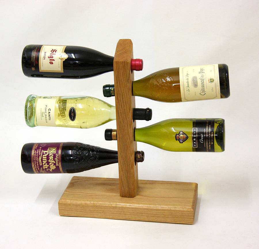 Solid Oak Counter Top Wine Rack By MijMoj Design