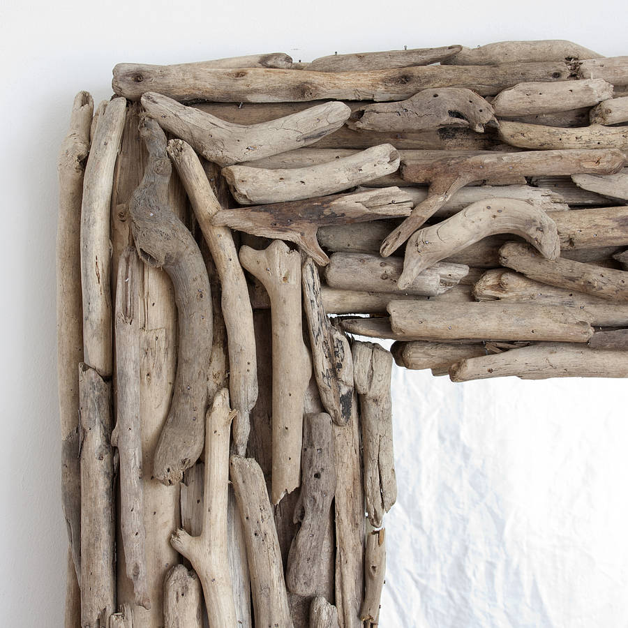 large rectangular driftwood mirror by decorative mirrors