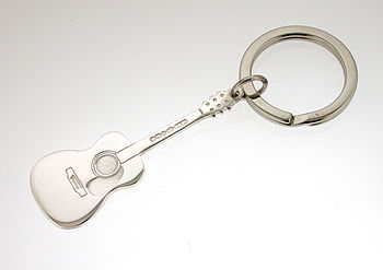 Personalised Silver Acoustic Guitar Key Ring, 7 of 10